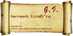 Gerresch Izidóra névjegykártya